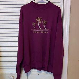 Miami Beach Embroidered Crewneck Oversized